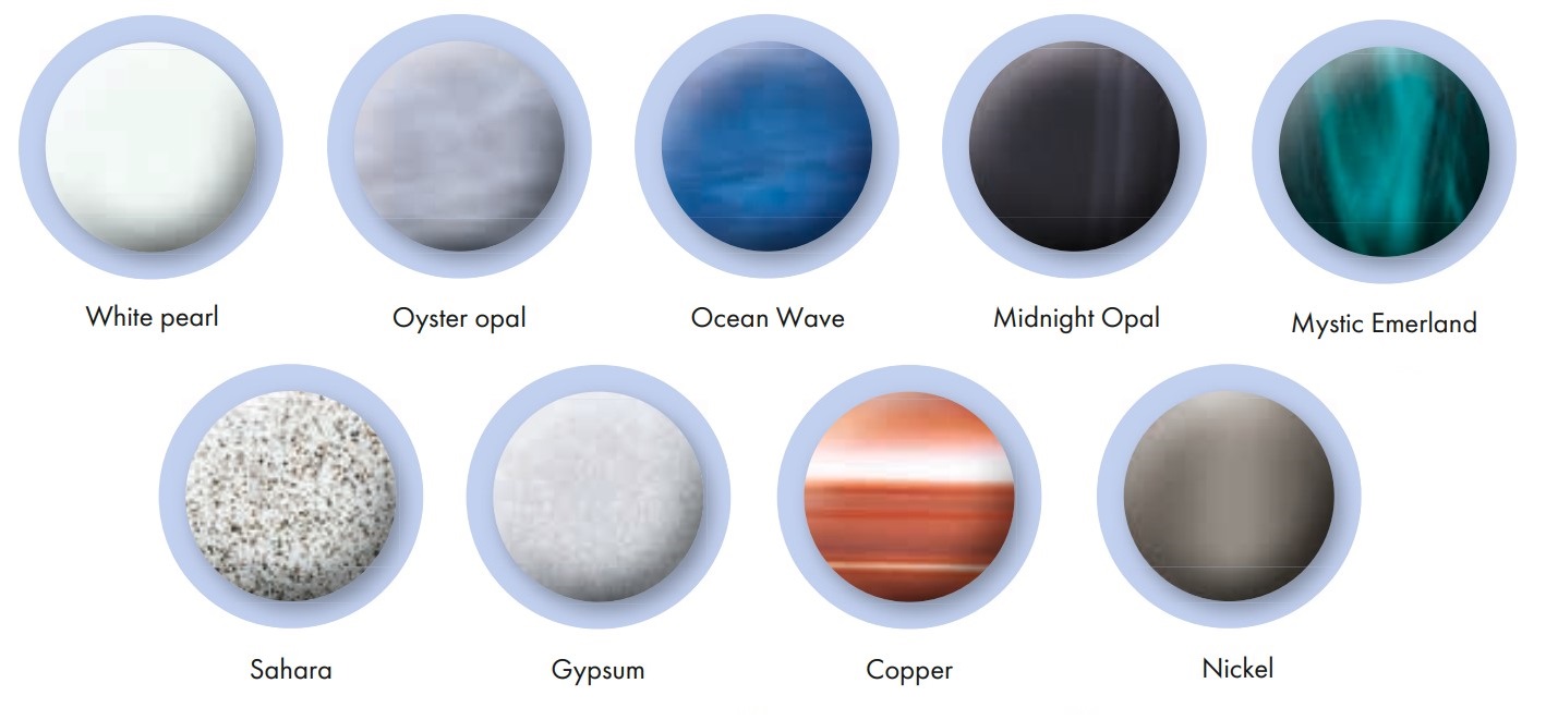 Варіанти кольорів акрилу