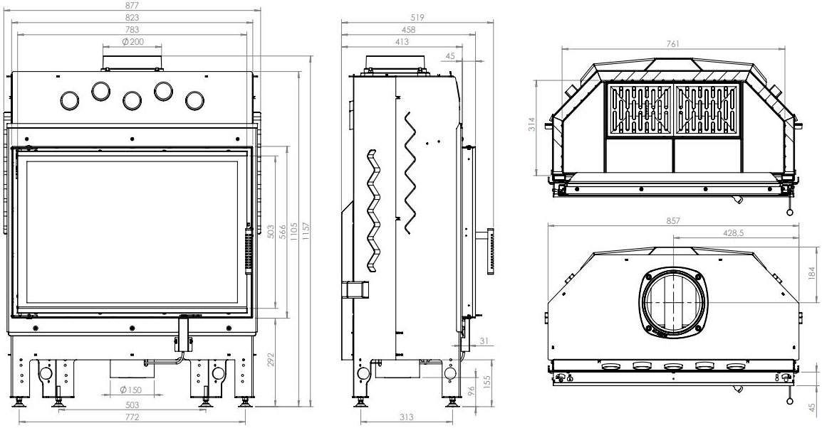 Камінна топка Hitze ALBERO AL17S.H-D 17 кВт