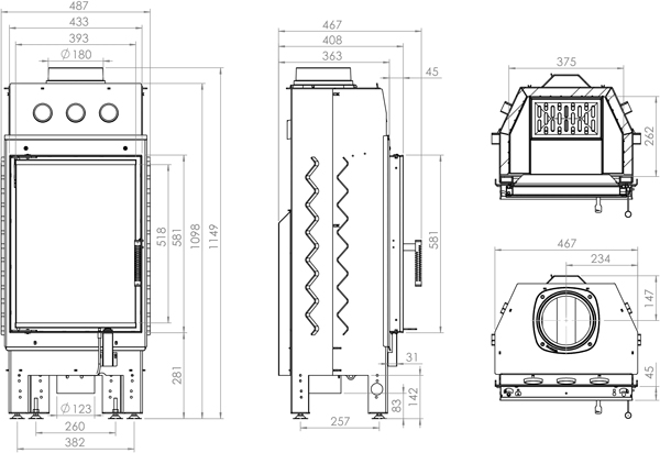 Камінна топка HITZE ALBERO AL9S.V-D 9 кВт Камінна топка HITZE ALBERO AL9S.V-D 9 кВт