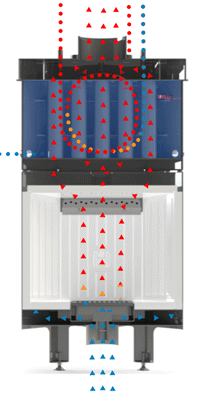 Камінна топка з водяним контуром HITZE ALAQS68x43.S-D 16 кВт