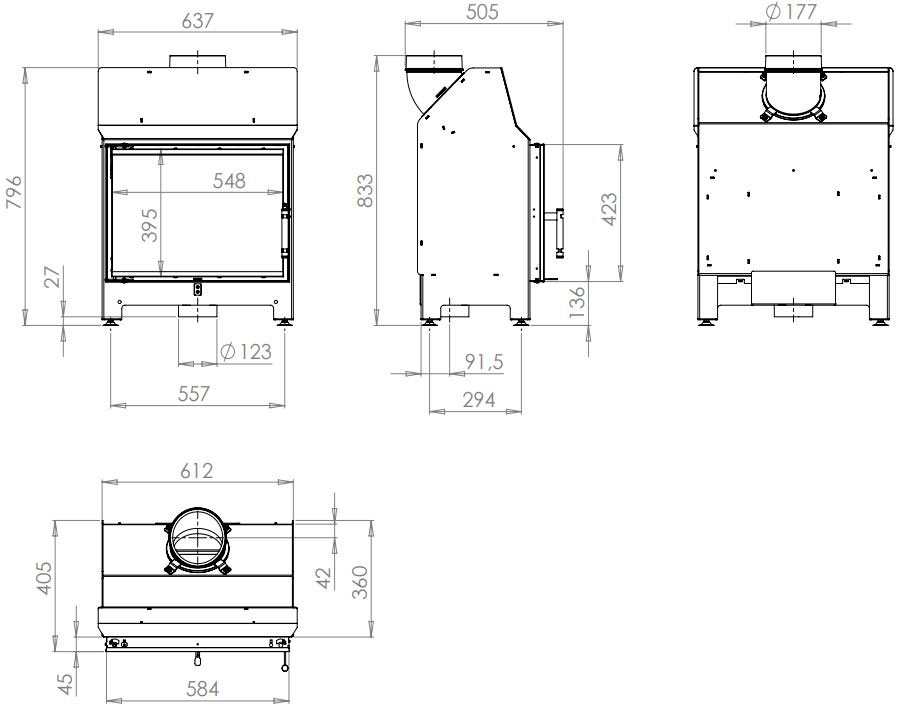 Камінна топка Hitze KARO 9 кВт