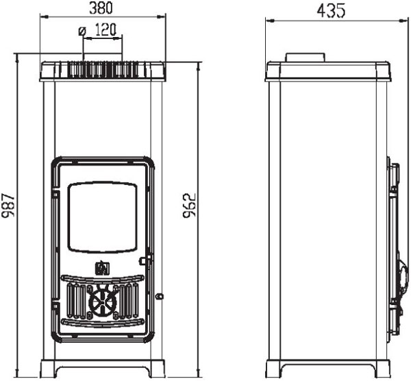 Піч Plamen Dora 10 N, 7,2 кВт, зелена Піч Plamen Dora 10 N, 7,2 кВт, зелена