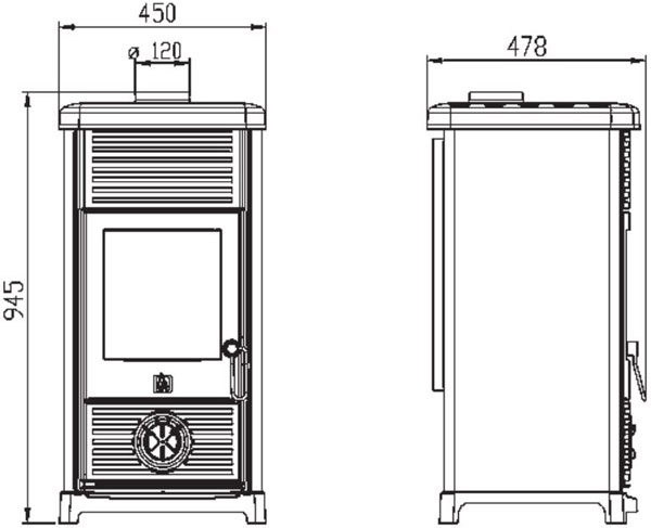 Піч з варильною поверхнею Plamen Maestral N, 6,5 кВт, коричнева