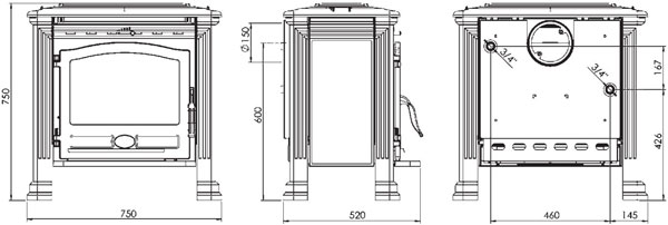 Піч з водяним контуром Plamen Tena Termo, 15 кВт Піч з водяним контуром Plamen Tena Termo, 15 кВт