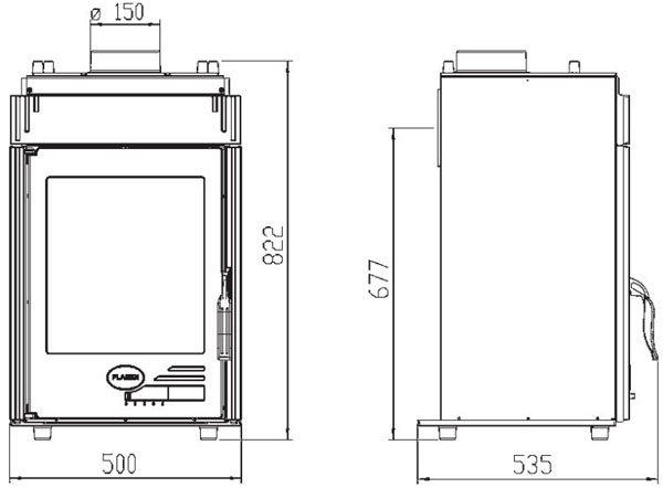 Камінопіч Plamen Vesta Insert, 9 кВт