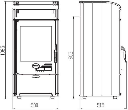 Піч Plamen Vesta, 9 кВт, коричнева